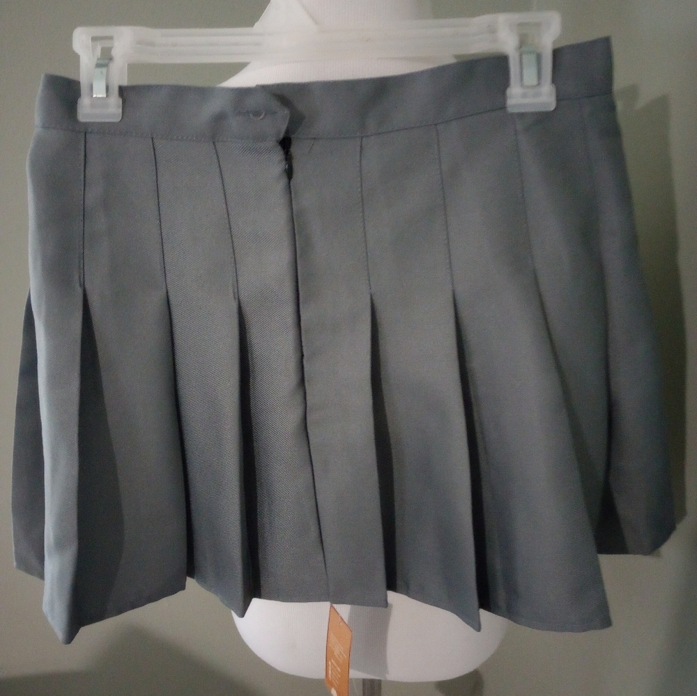 Classic Pleated Mini Skirt - Gray